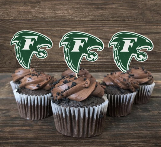 Freeland Falcon Wood Cupcake Toppers- Set of 12